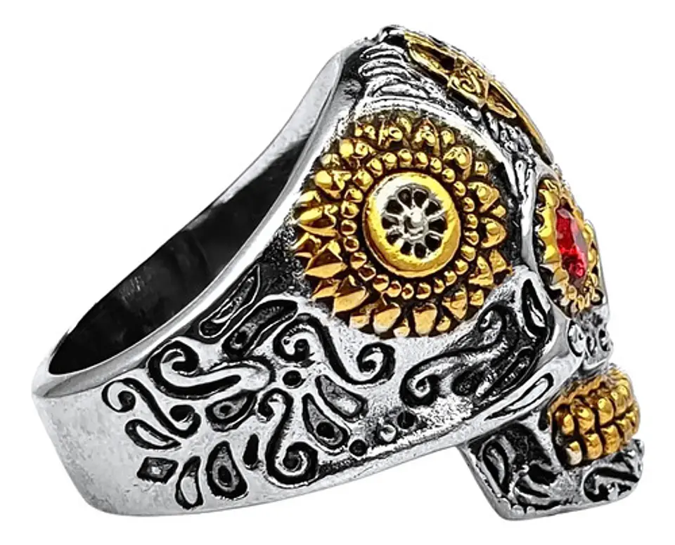 Anillo Cráneo Calavera Skull Rock En Acero Inoxidable Hombre 13