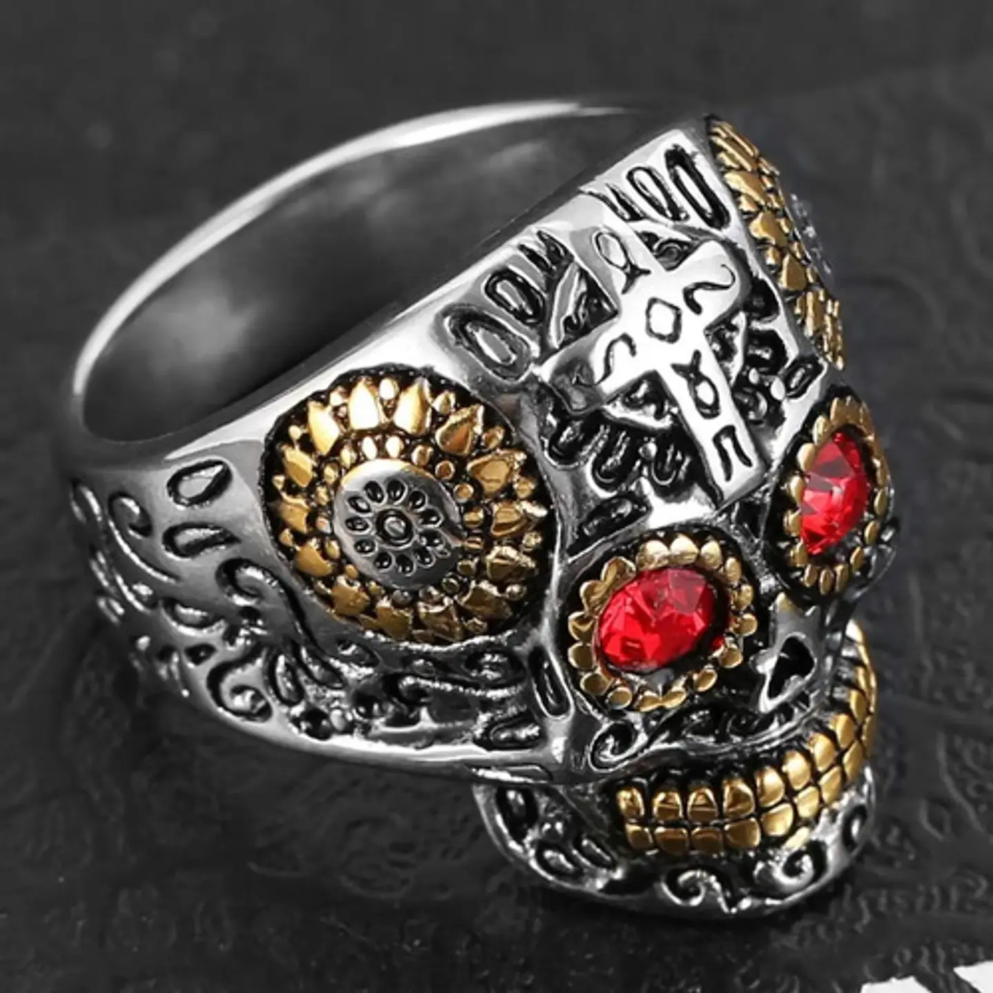 Anillo Cráneo Calavera Skull Rock En Acero Inoxidable Hombre 15