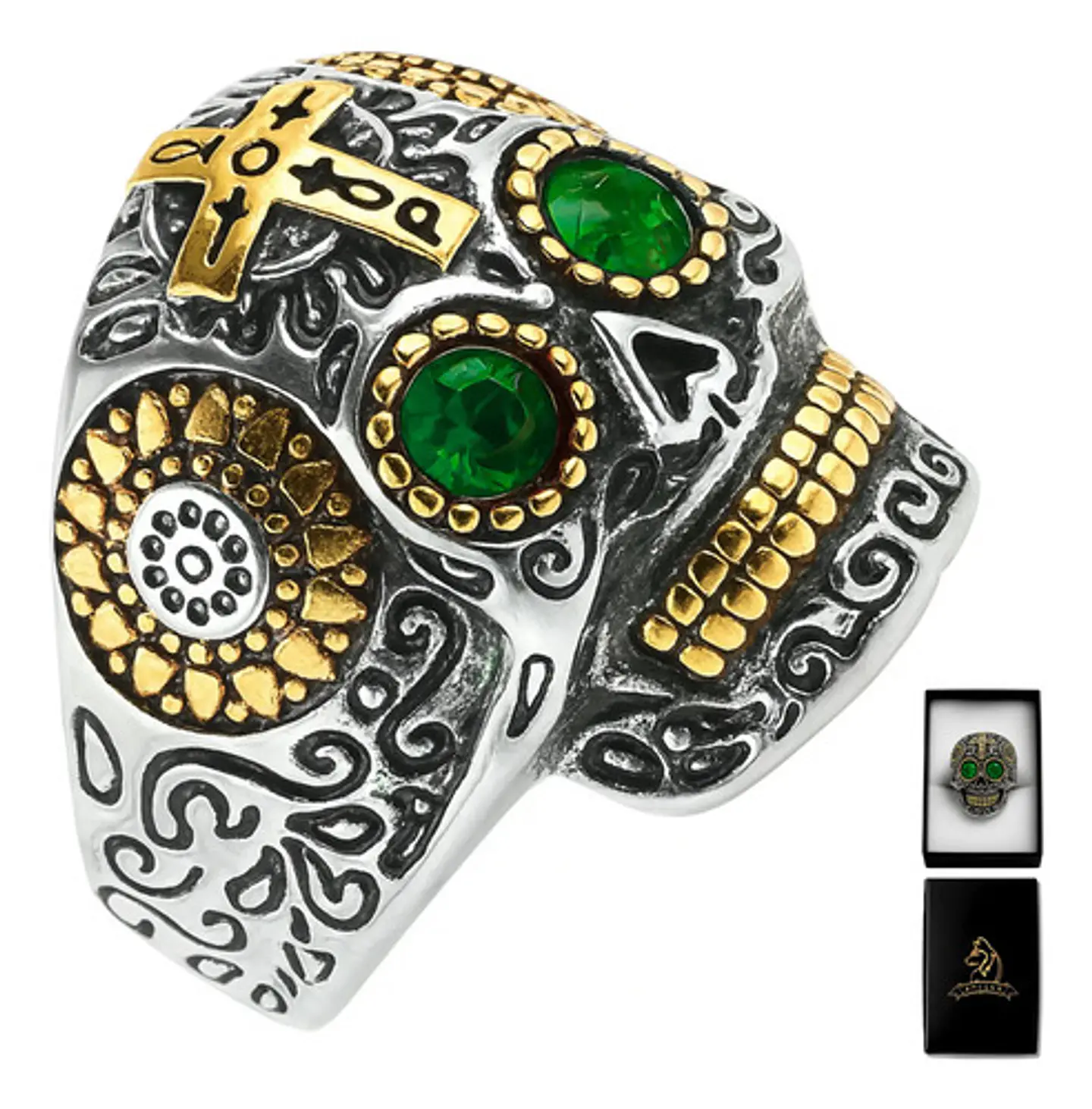 Anillo Cráneo Calavera Skull Rock En Acero Inoxidable Hombre 18