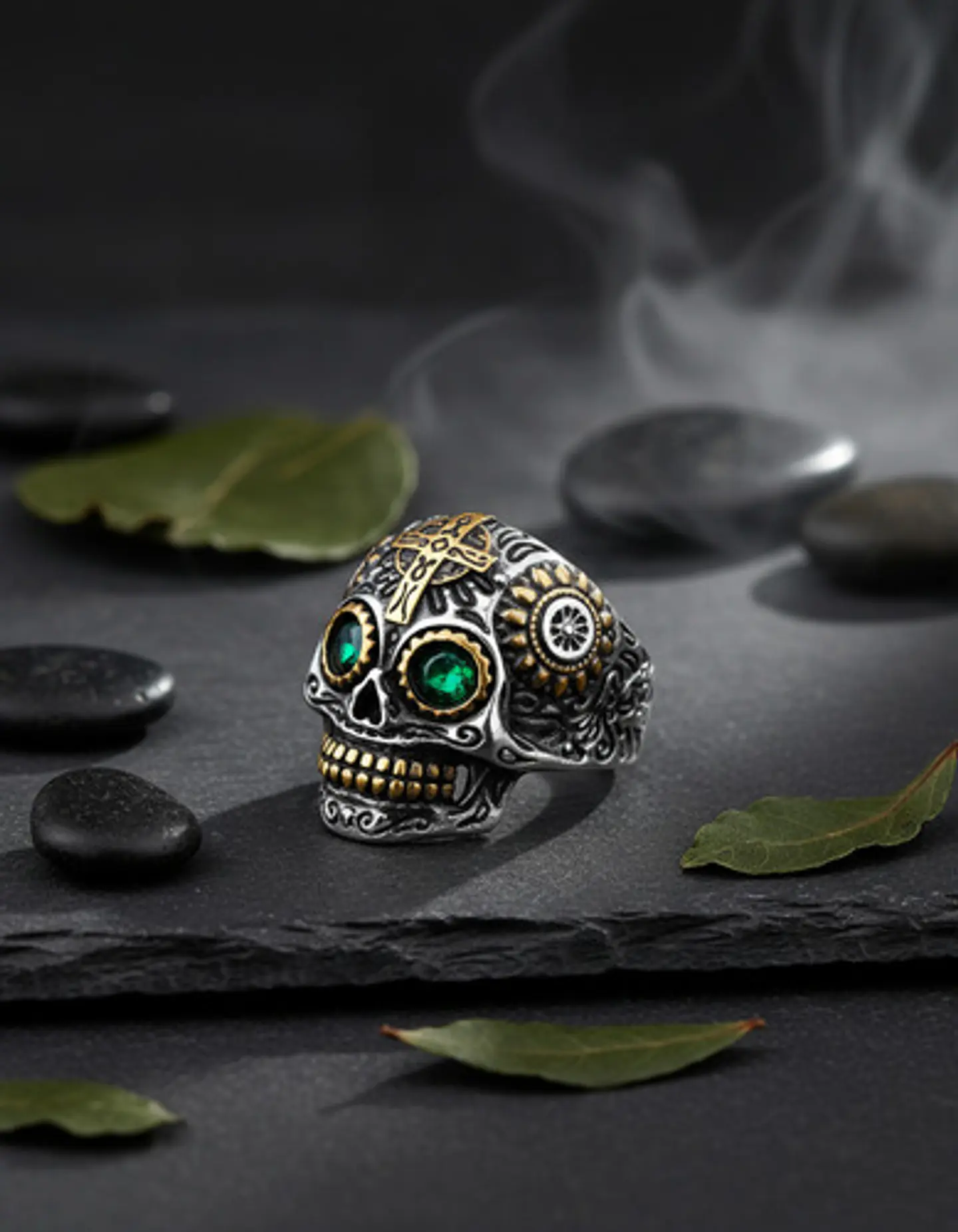 Anillo Cráneo Calavera Skull Rock En Acero Inoxidable Hombre 20