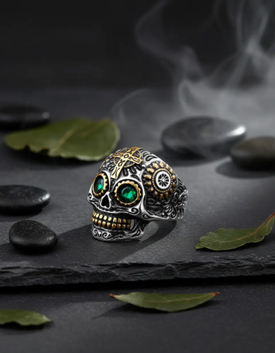 Anillo Cráneo Calavera Skull Rock En Acero Inoxidable Hombre 20