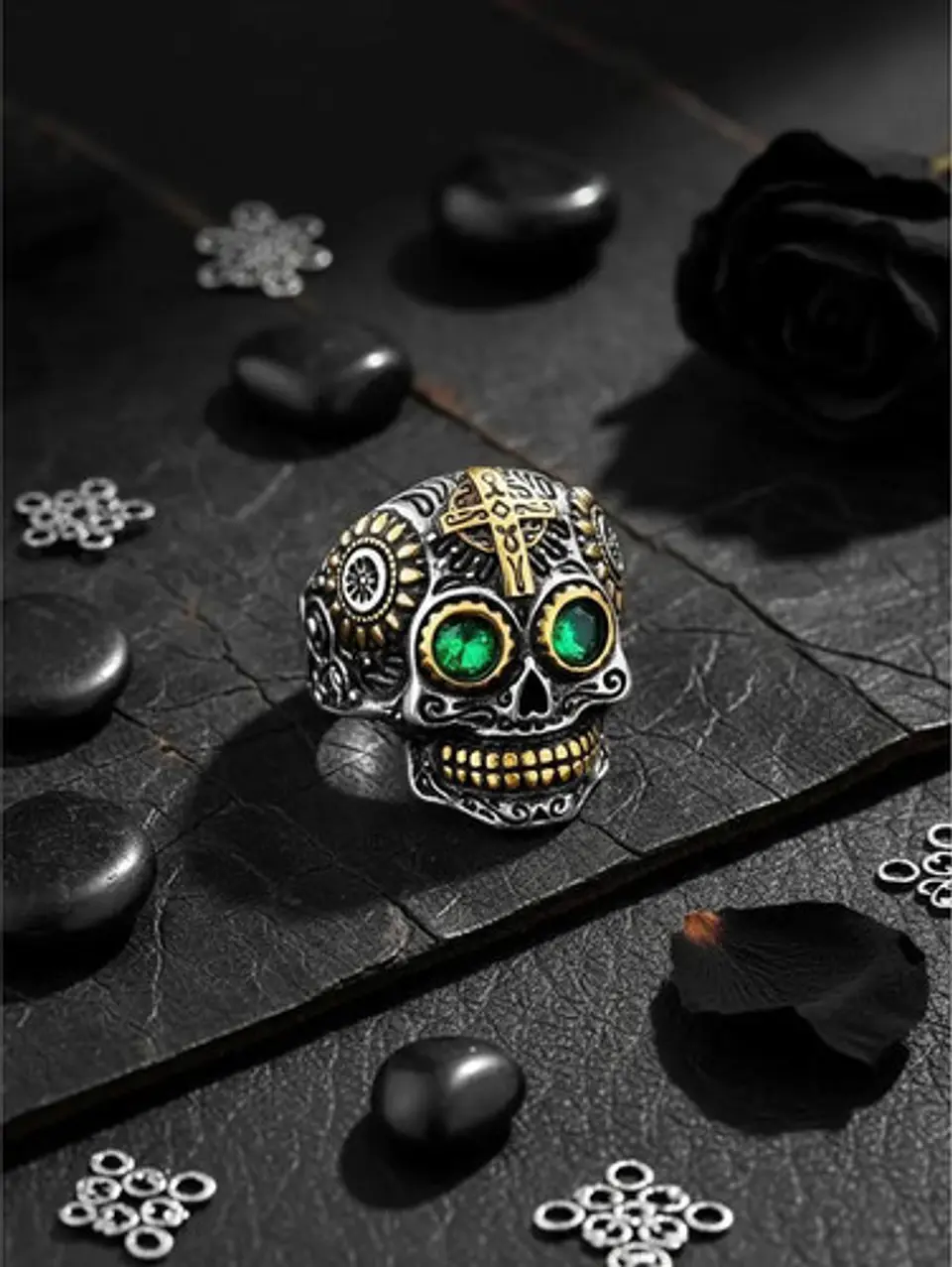 Anillo Cráneo Calavera Skull Rock En Acero Inoxidable Hombre 21