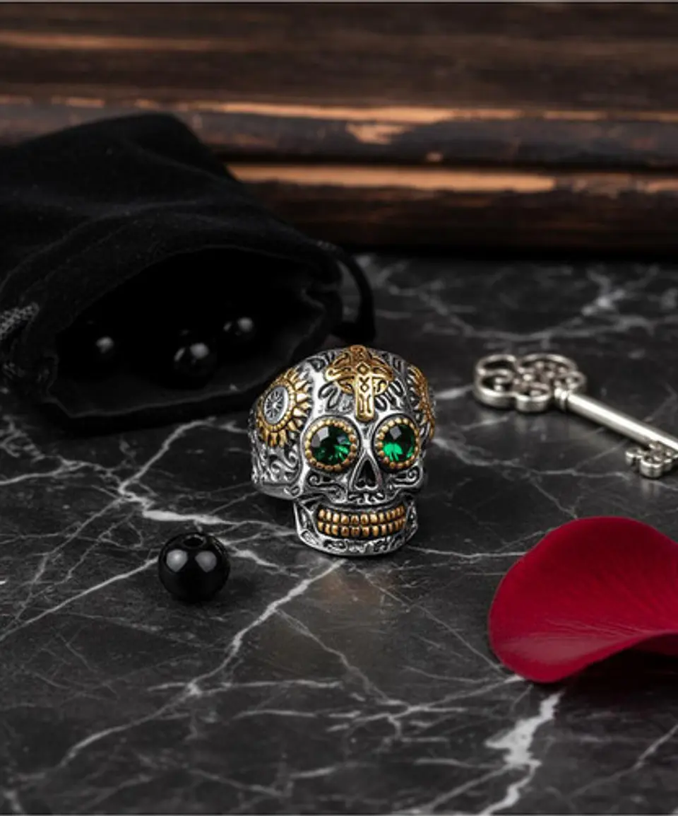 Anillo Cráneo Calavera Skull Rock En Acero Inoxidable Hombre 23
