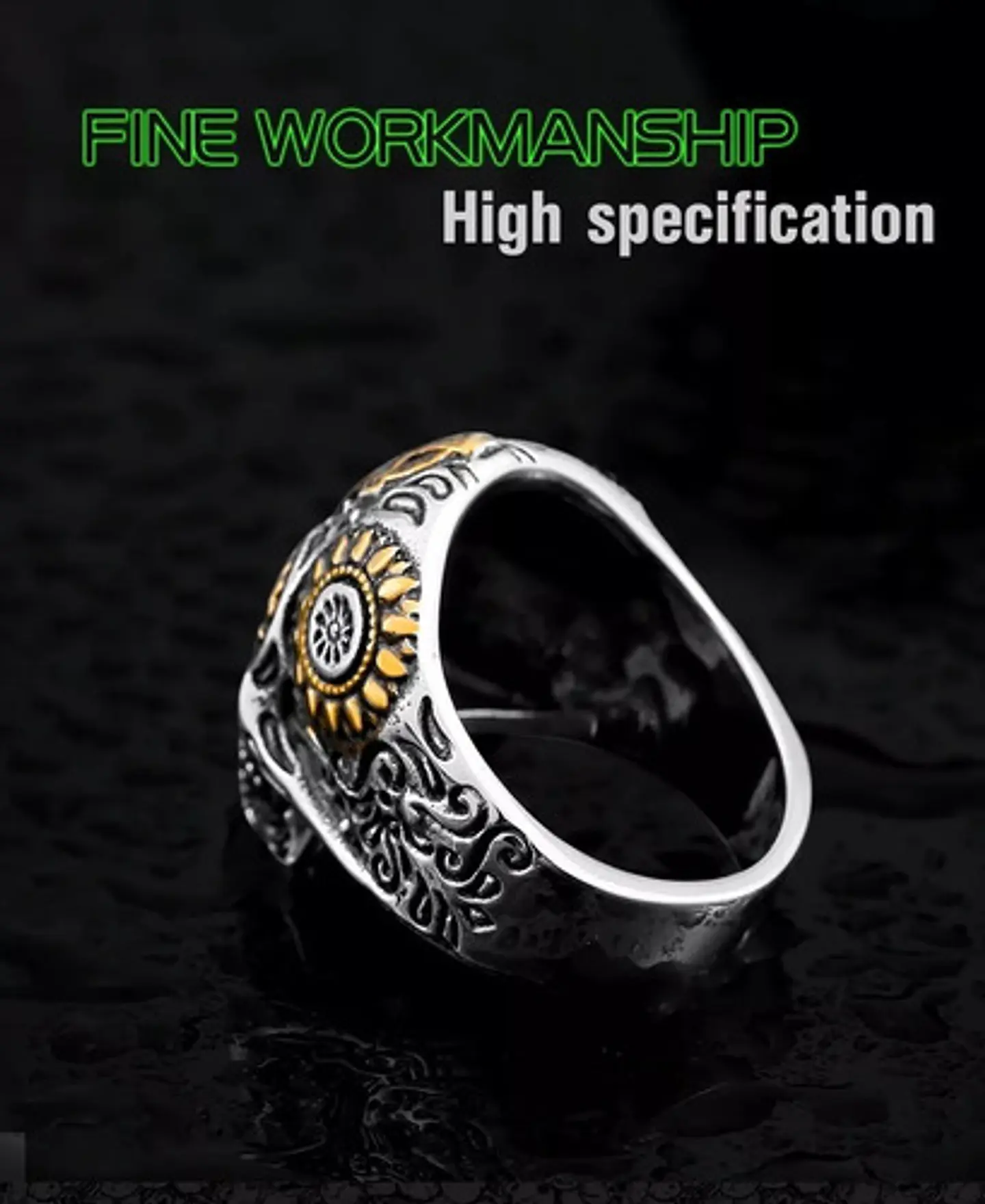 Anillo Cráneo Calavera Skull Rock En Acero Inoxidable Hombre 24