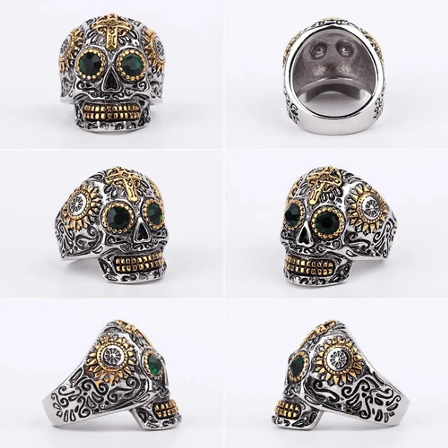 Anillo Cráneo Calavera Skull Rock En Acero Inoxidable Hombre 27