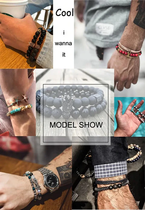 Pulsera Manillas Piedras Naturales Corona Para Hombre Mujer