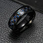 Anillo Argolla Fibra Carbon Negro Acero Inoxidable Hombre - Miniatura 4