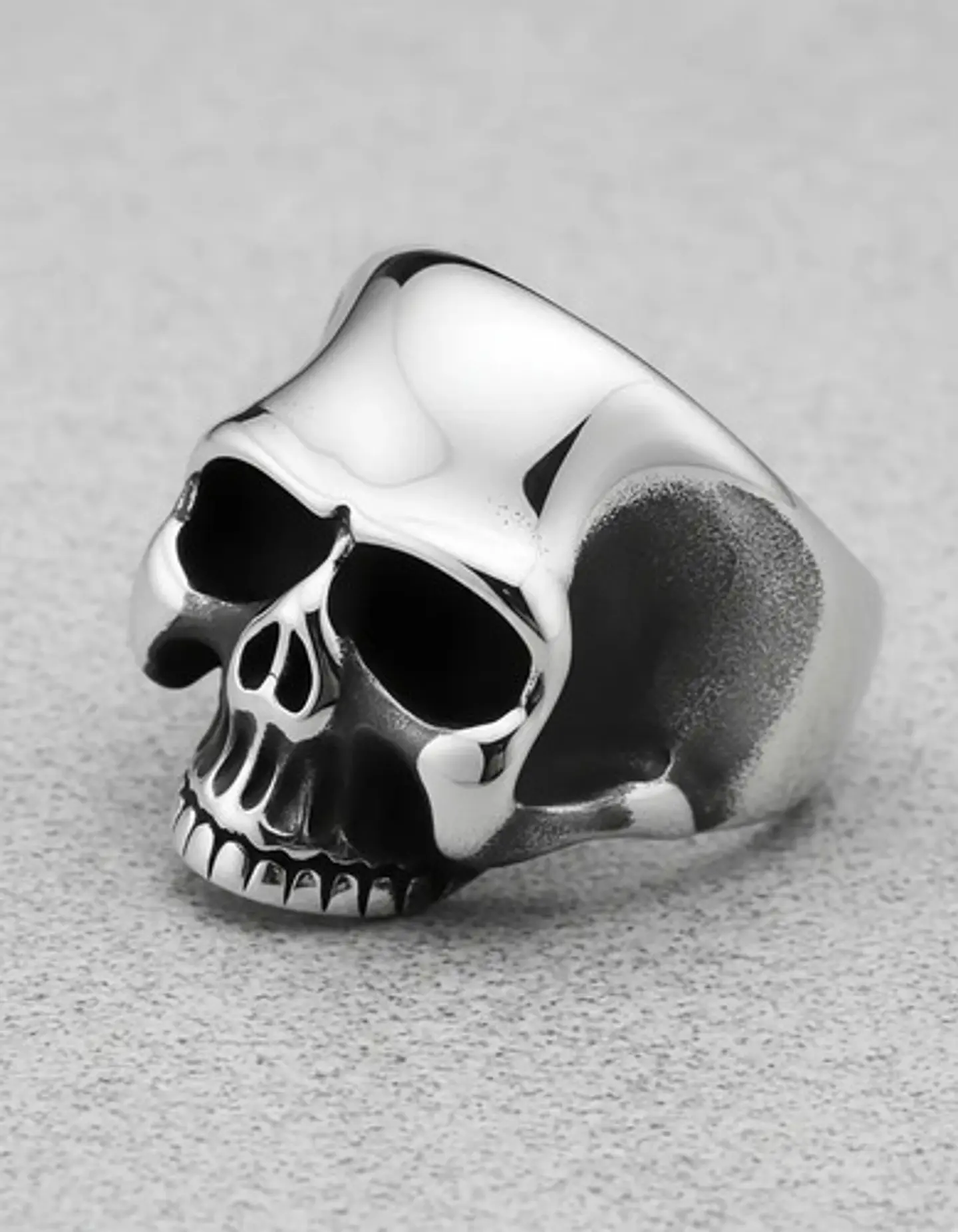 Anillo Color Plata Cráneo Calavera Acero Inoxidable Hombre 3
