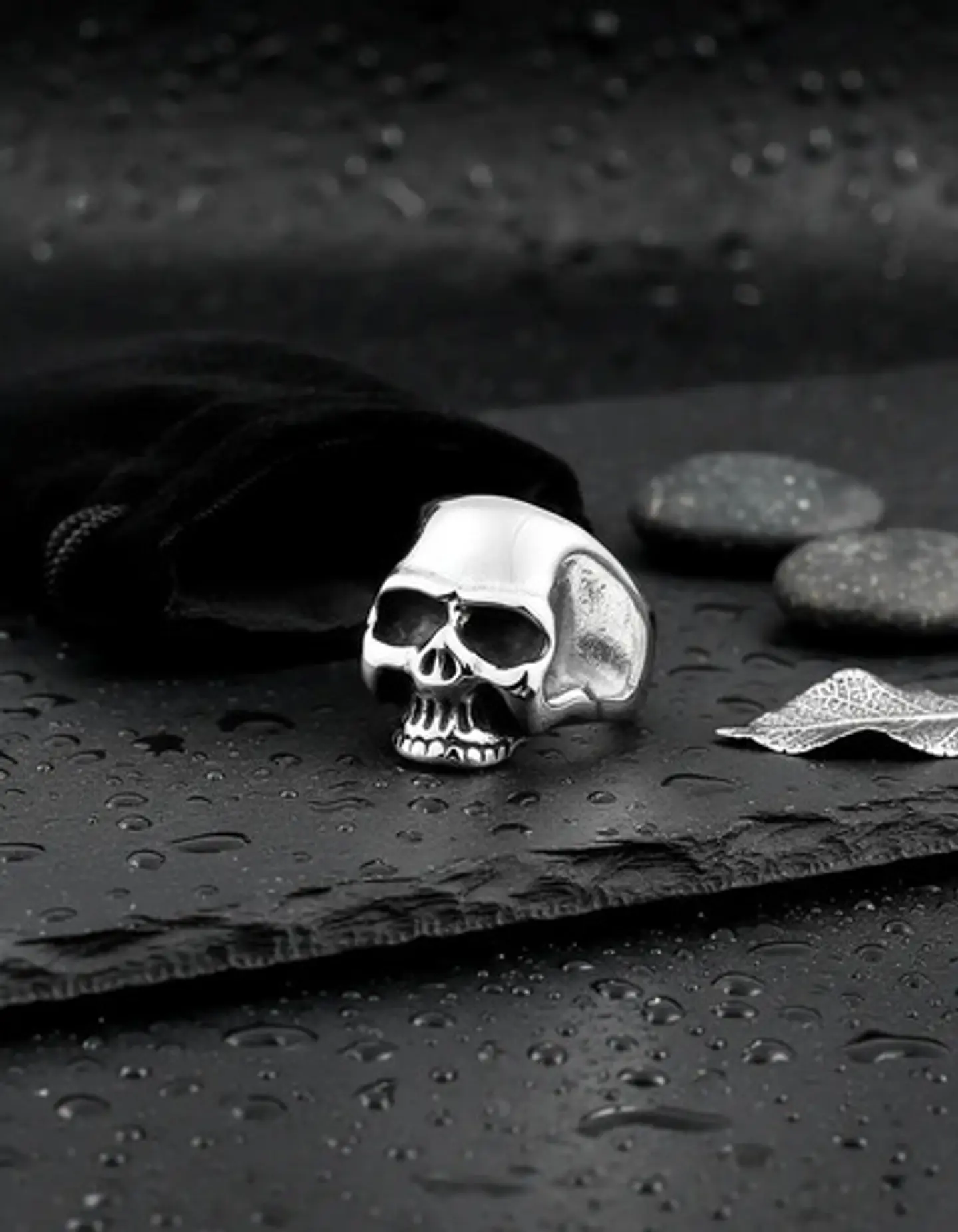 Anillo Color Plata Cráneo Calavera Acero Inoxidable Hombre 9