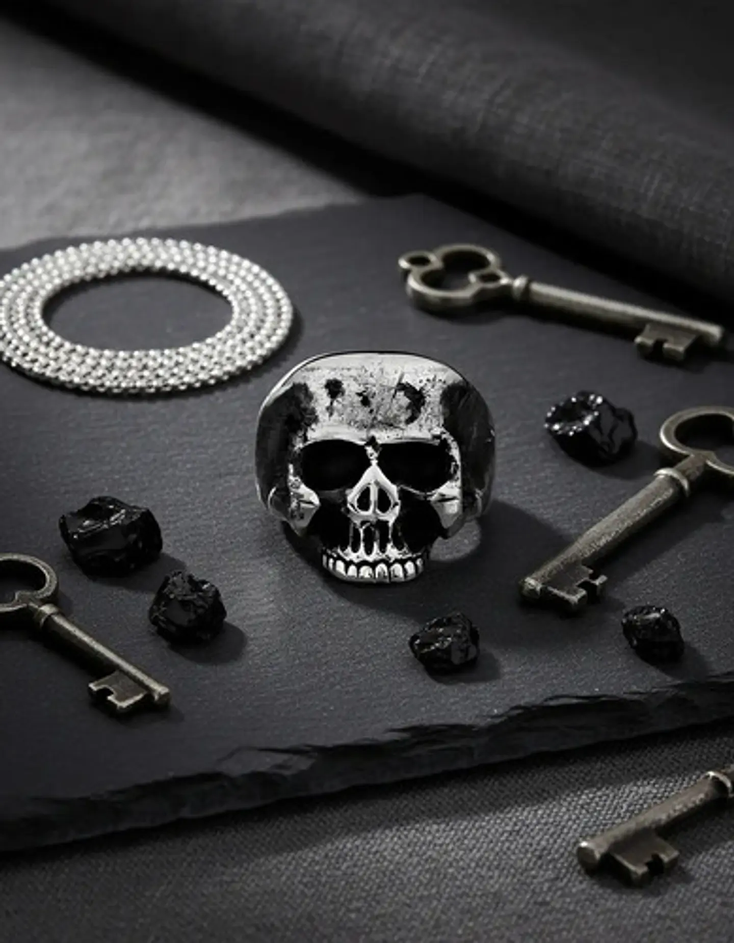 Anillo Color Plata Cráneo Calavera Acero Inoxidable Hombre 13