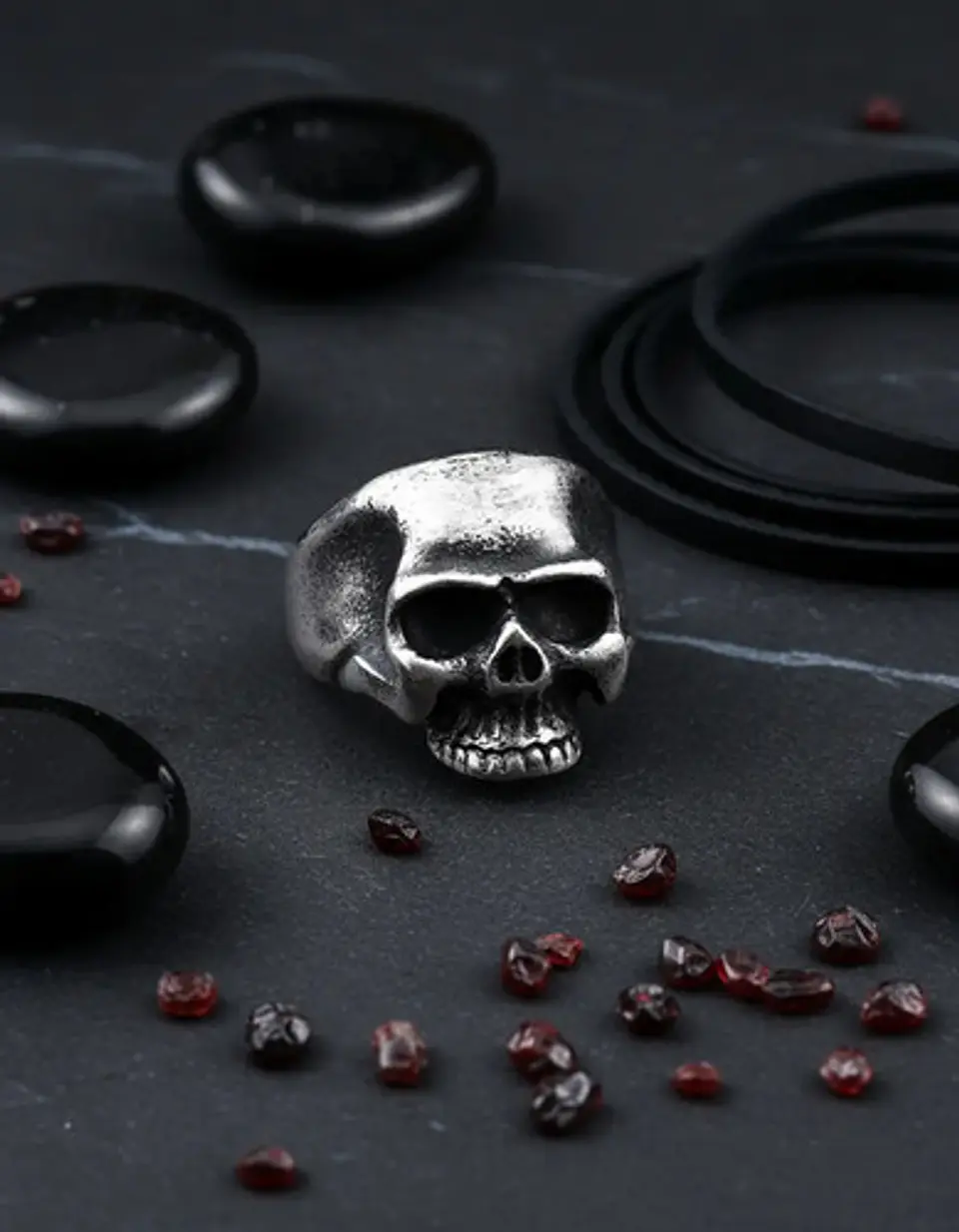 Anillo Color Plata Cráneo Calavera Acero Inoxidable Hombre 19