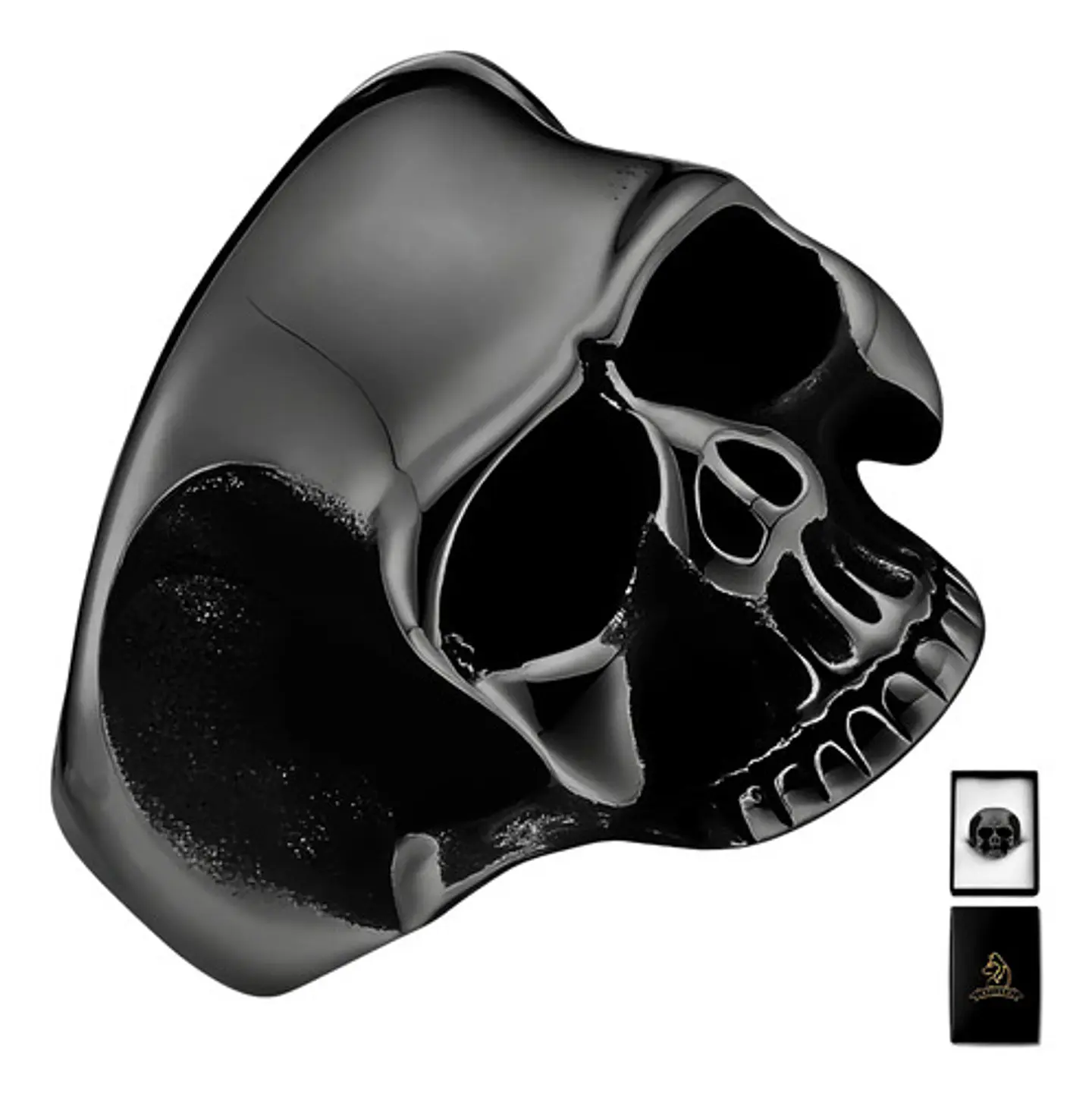 Anillo Color Plata Cráneo Calavera Acero Inoxidable Hombre 21