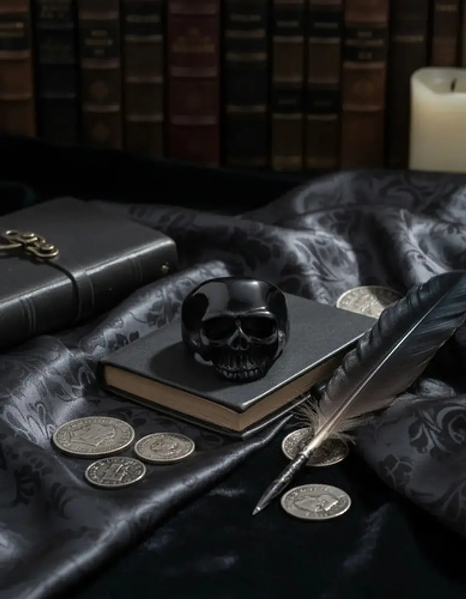 Anillo Color Plata Cráneo Calavera Acero Inoxidable Hombre 22