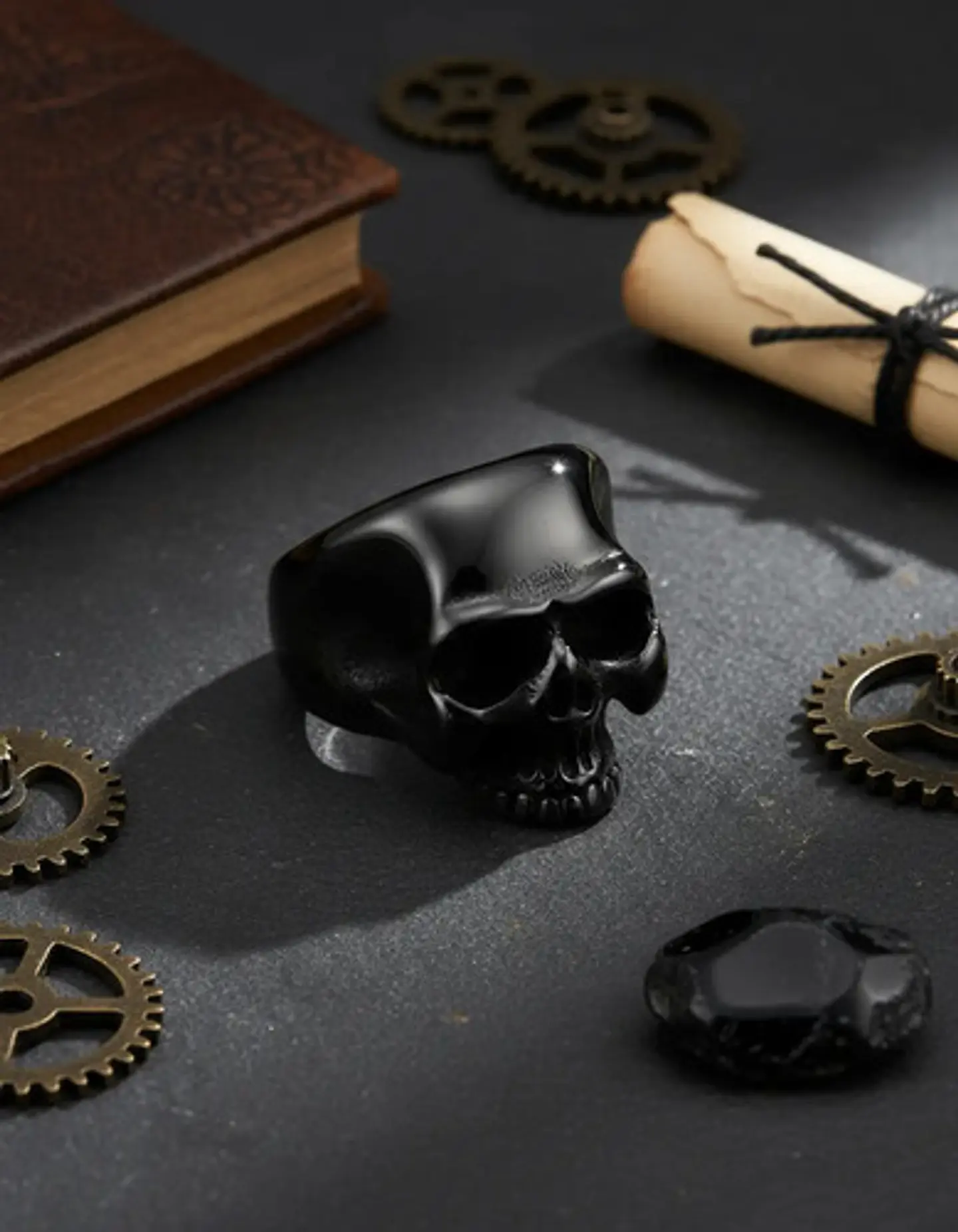Anillo Color Plata Cráneo Calavera Acero Inoxidable Hombre 23