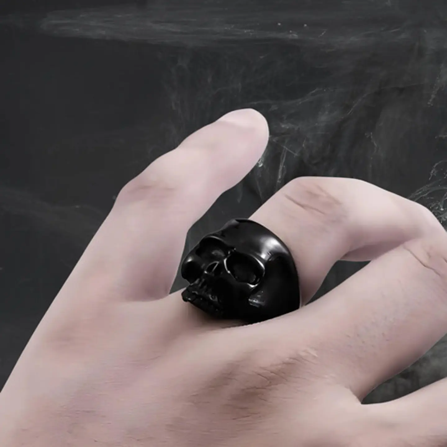 Anillo Color Plata Cráneo Calavera Acero Inoxidable Hombre 27