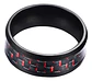 Anillo Argolla Fibra Carbon Rojo Acero Inoxidable Hombre - Miniatura 3