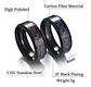 Anillo Argolla Fibra Carbon Rojo Acero Inoxidable Hombre - Miniatura 4