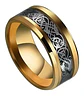 Anillo Fibra Carbon Dragon Rojo Acero Inoxidable Hombre - Miniatura 11