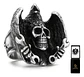 Anillo Para Hombre Forma Águila Cráneo Gótico Biker De Acero - Miniatura 1