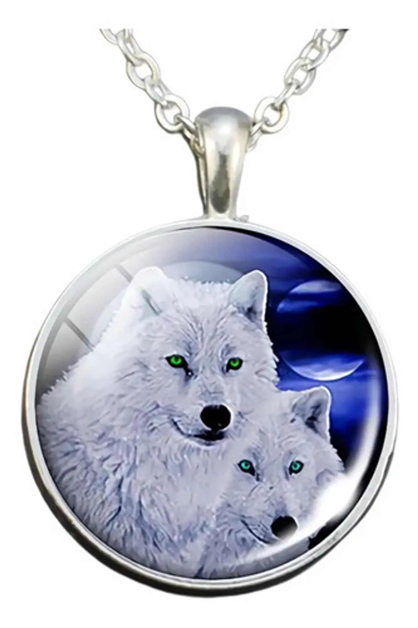 Collar Colgante Lobo Nórdico Vikingo Cristal Hombre Y Mujer 1