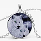 Collar Colgante Lobo Nórdico Vikingo Cristal Hombre Y Mujer - Miniatura 2
