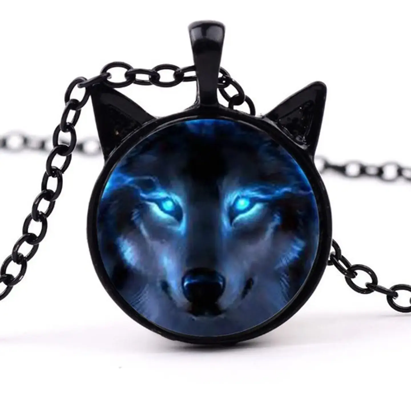 Collar Colgante Lobo Nórdico Vikingo Cristal Hombre Y Mujer 5