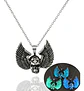 Collar Craneo Gotico Fluorescente Brilla En Oscuridad Mujer - Miniatura 1