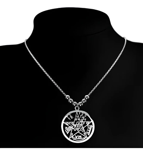 Collar Hombre Y Mujer Dije Tetragramaton Pentagrama Amuleto