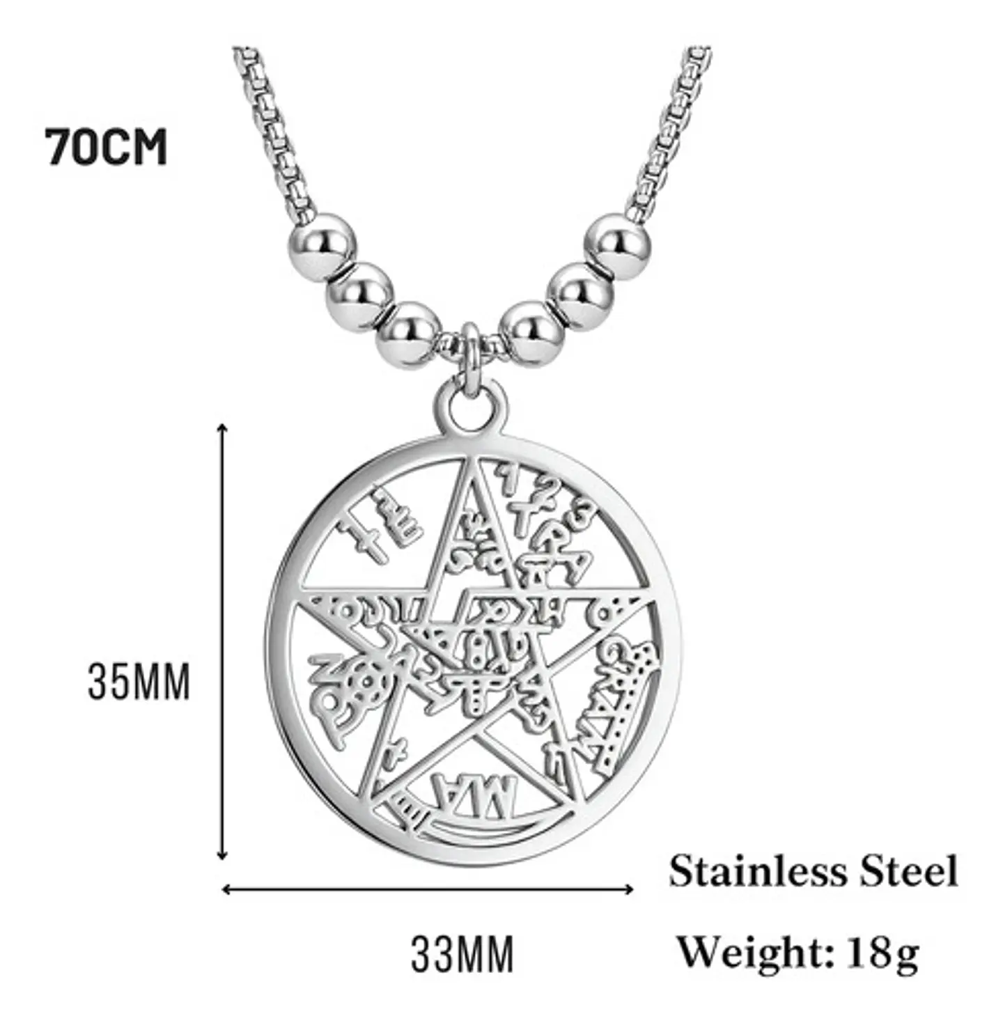 Collar Hombre Y Mujer Dije Tetragramaton Pentagrama Amuleto 3