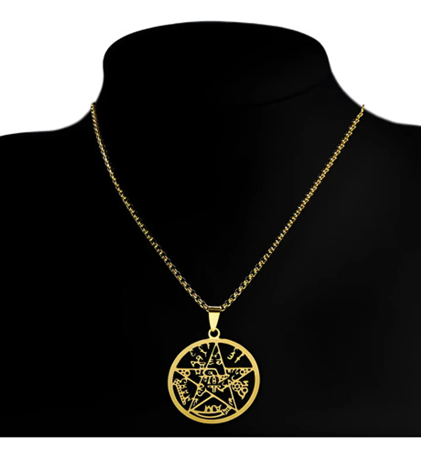 Collar Hombre Y Mujer Dije Tetragramaton Pentagrama Amuleto 11