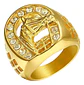 Anillo Herradura Caballo Color Oro Acero Inoxidable Hombre - Miniatura 1