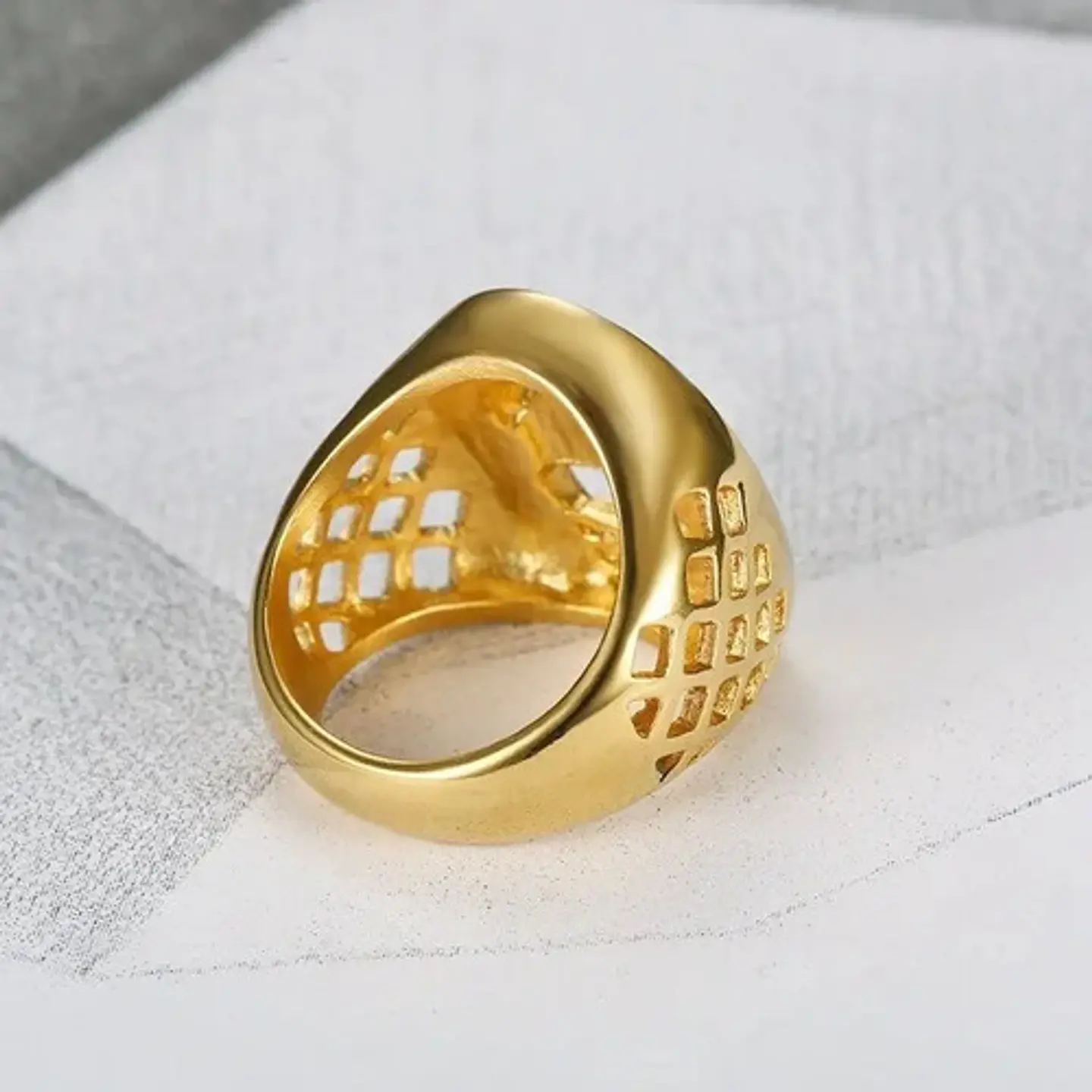 Anillo Herradura Caballo Color Oro Acero Inoxidable Hombre 6