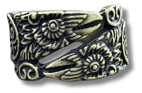 Anillo Color Plata Metal Vikingo Nórdico Escandinavo Hombre