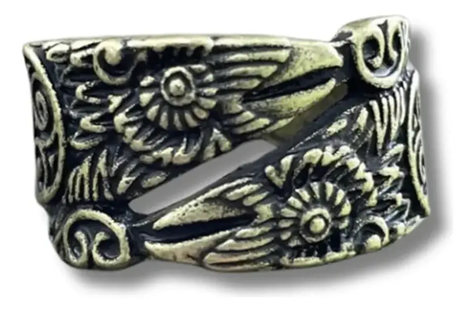 Anillo Color Plata Metal Vikingo Nórdico Escandinavo Hombre 1