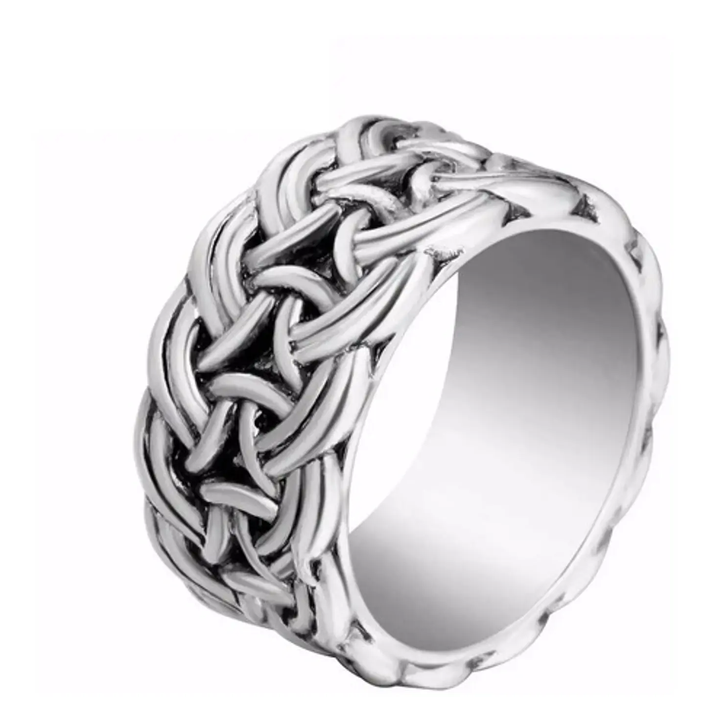 Anillo Color Plata Metal Vikingo Nórdico Escandinavo Hombre 9
