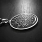 Collar De Acero Para Hombres Dije Pentagrama Tetragramaton Plateado - Miniatura 8