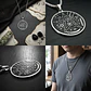 Collar De Acero Para Hombres Dije Pentagrama Tetragramaton Plateado - Miniatura 10