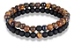 Pulsera Manilla Piedras Naturales Ojo De Tigre Hombre Mujer - Miniatura 1