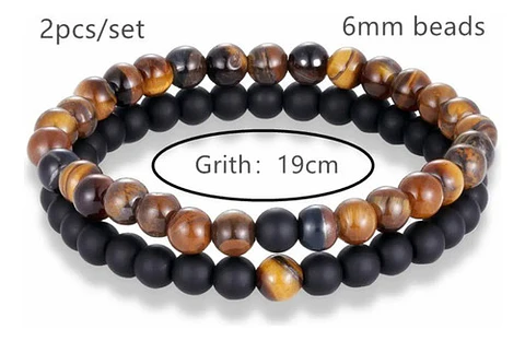 Pulsera Manilla Piedras Naturales Ojo De Tigre Hombre Mujer