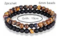 Pulsera Manilla Piedras Naturales Ojo De Tigre Hombre Mujer - Miniatura 2