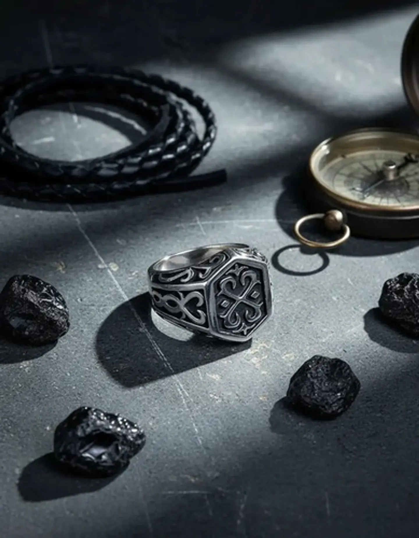 Anillo Amuleto Vikingo Color Plata Acero Inoxidable Hombre 7