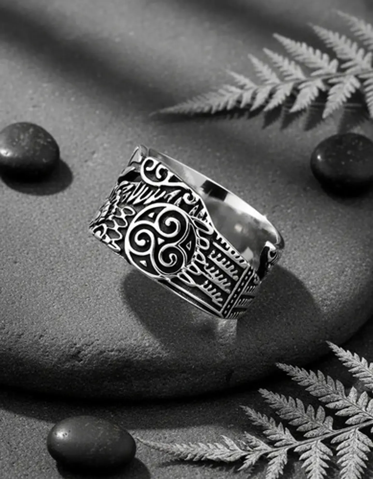 Anillo Color Plata  Pájaro Vikingo Acero Inoxidable Hombre 6