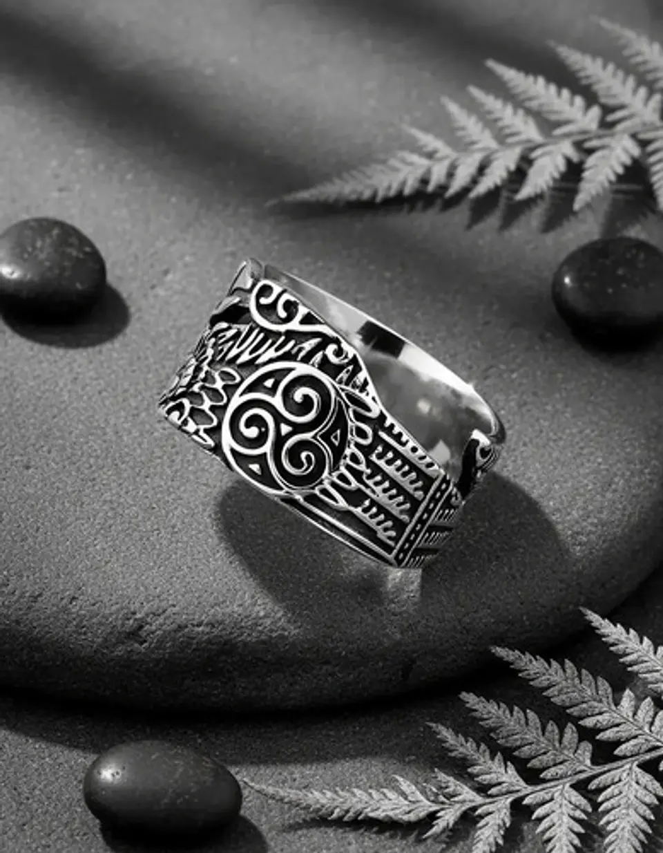 Anillo Color Plata  Pájaro Vikingo Acero Inoxidable Hombre 6