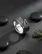 Anillo Color Plata  Pájaro Vikingo Acero Inoxidable Hombre - Miniatura 9
