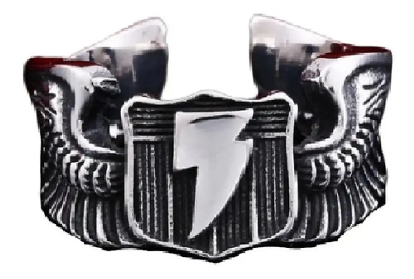 Anillo Alas Rayo Flash Color Plata Acero Inoxidable Hombre 1