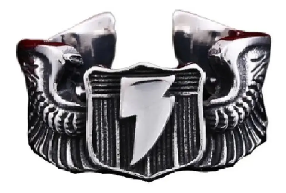 Anillo Alas Rayo Flash Color Plata Acero Inoxidable Hombre 1