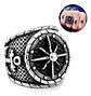 Anillo Brújula Vikingo Color Plata Acero Inoxidable Hombre - Miniatura 1