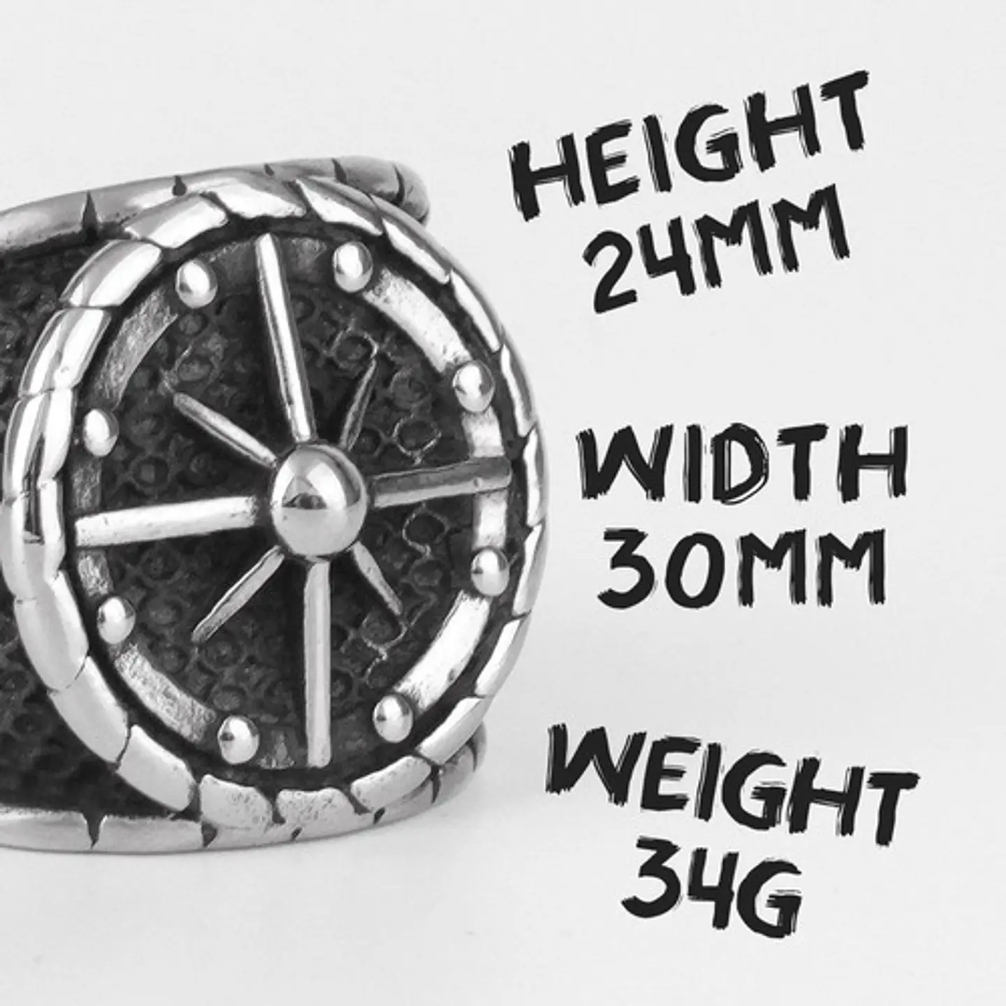 Anillo Brújula Vikingo Color Plata Acero Inoxidable Hombre 4