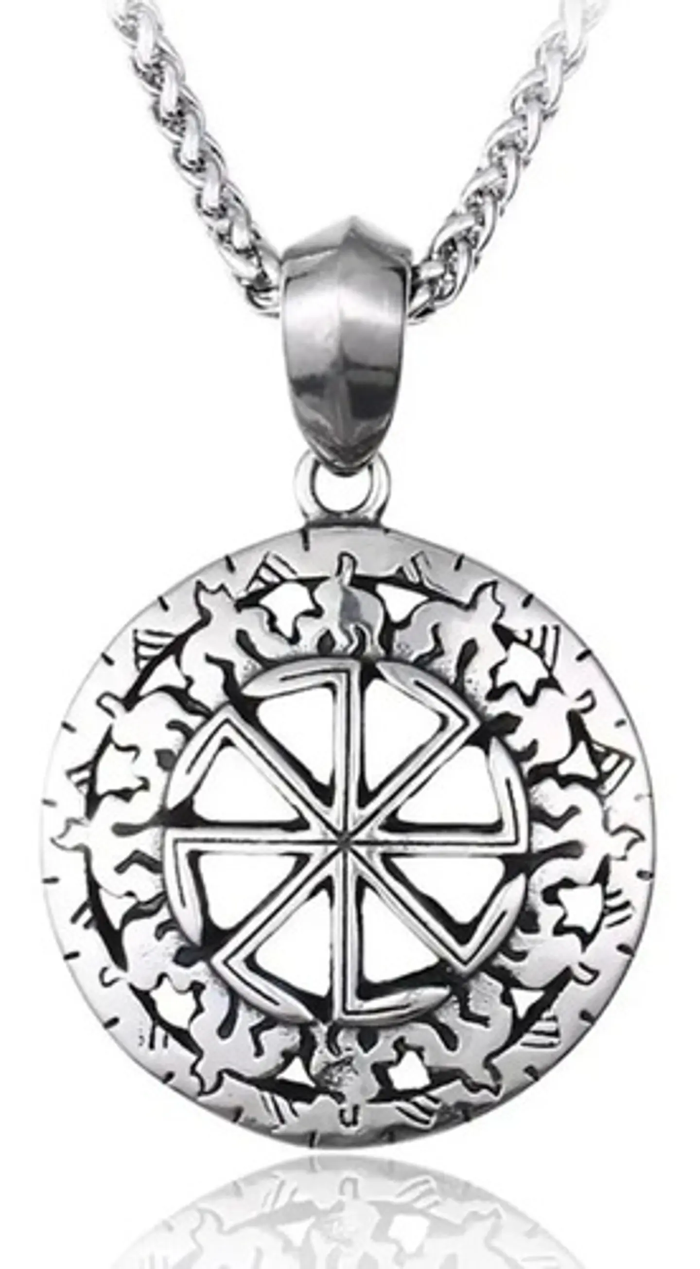 Collar Con Dije Acero Inoxidable Vikingo Sol Amuleto Hombre 1