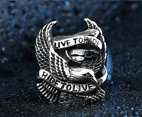 Anillo Águila Militar Color Plata Acero Inoxidable Us Hombre